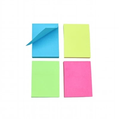 4-Warna Neon Persegi Catatan Lekat Perekat Diri